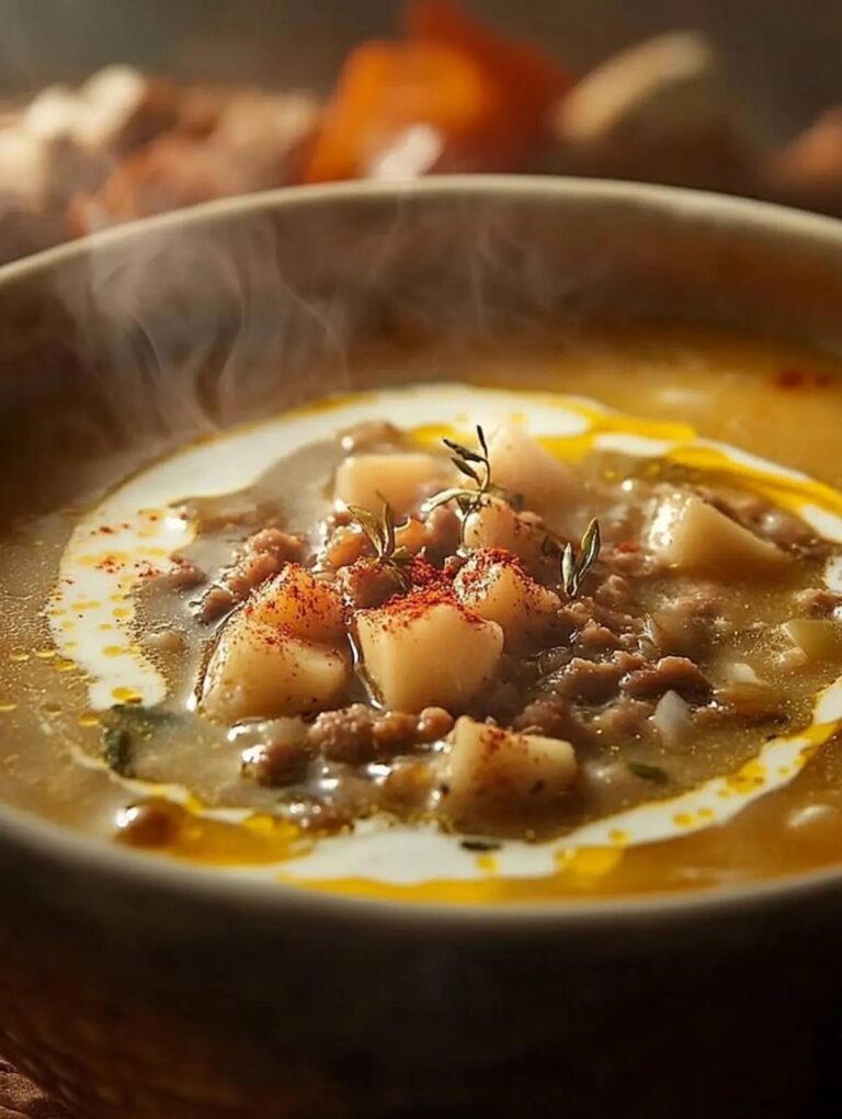 Sopa cremosa casera llena de sabor intenso