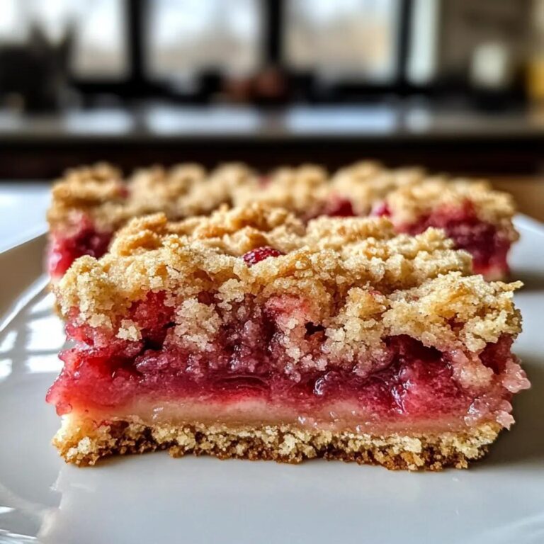 Barras crujientes de fresa y ruibarbo deliciosas