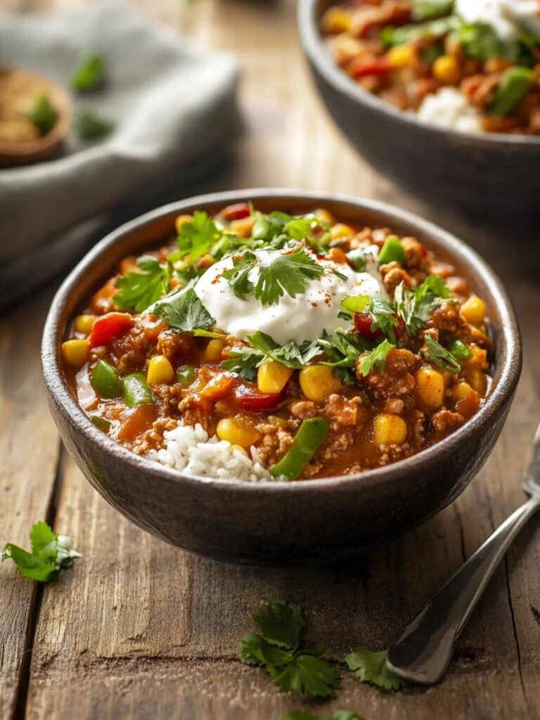 Chili blanco de pollo al estilo cajun