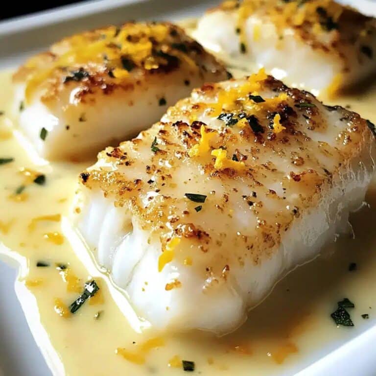 Bacalao frito en salsa cremosa de limon