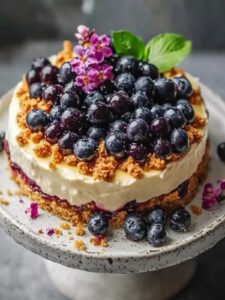 Tarta de queso y arándanos irresistible