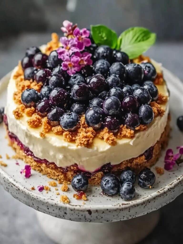 Tarta de queso y arándanos irresistible