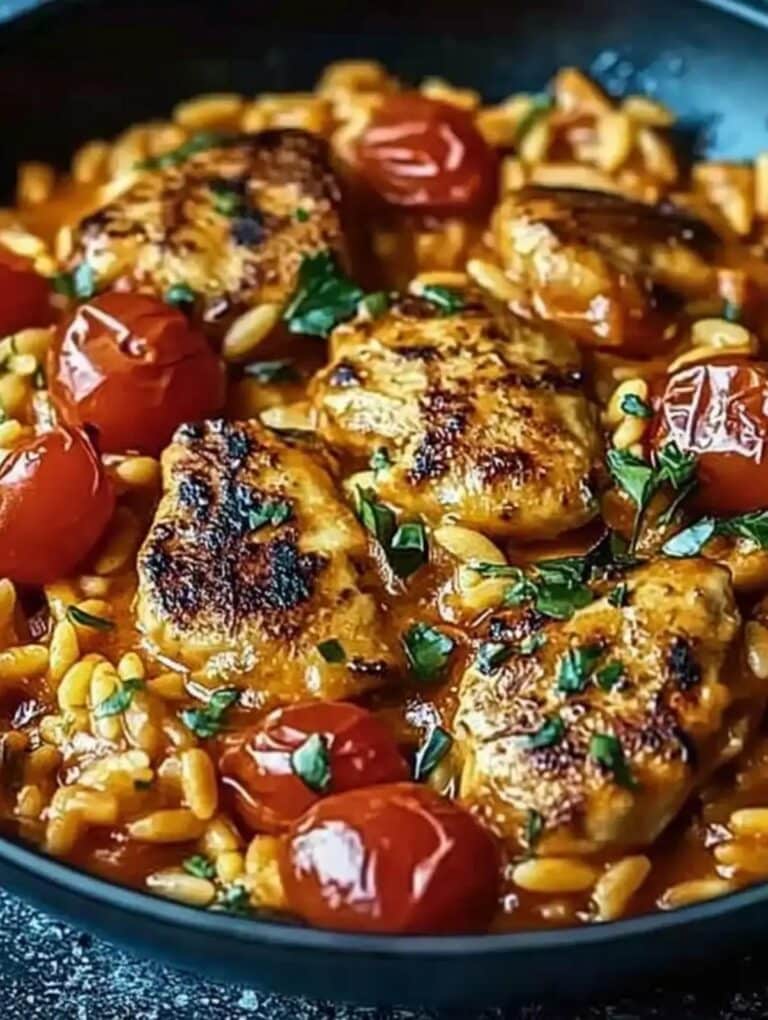 Pollo con orzo y pimenton receta facil