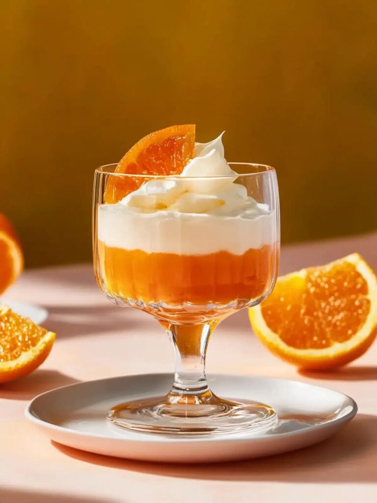 Postre de crema Aperol el favorito verano