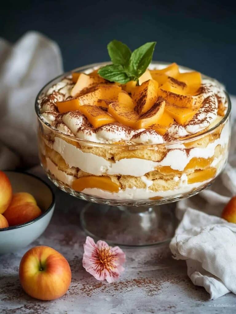 Tiramisu de melocoton el postre perfecto