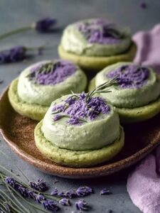 Galletas de matcha con lavanda deliciosas