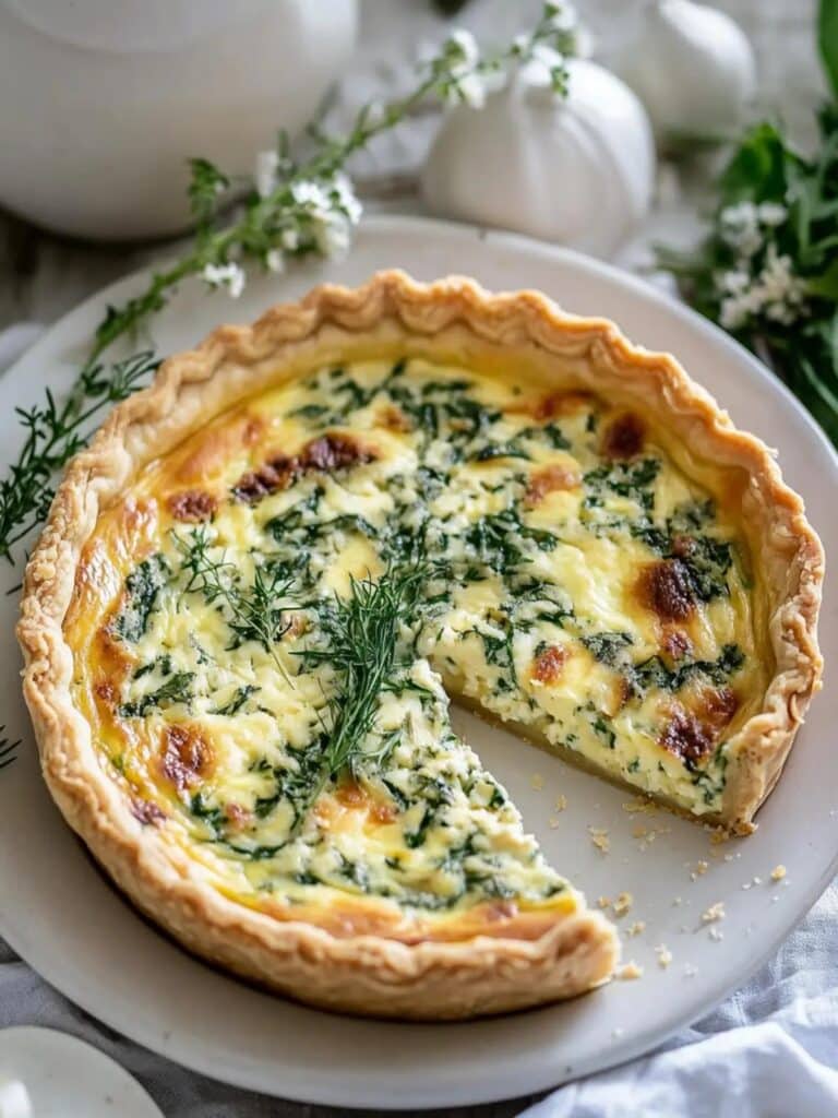 Quiche de ajo silvestre con carne