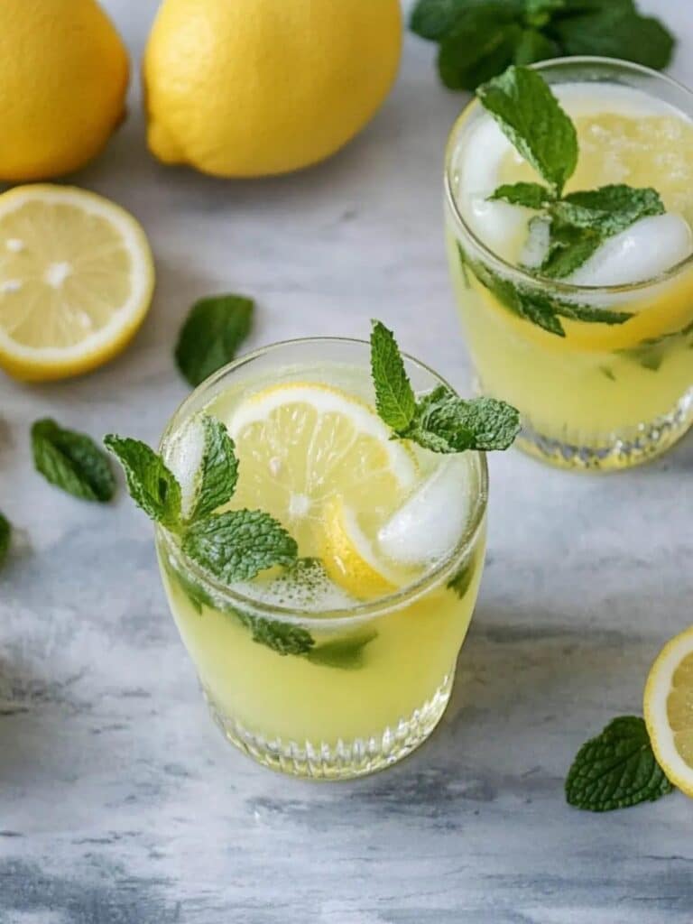 Limonada de pepino y menta refrescante