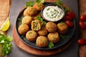 Falafel al Horno con Crema de Hierbas