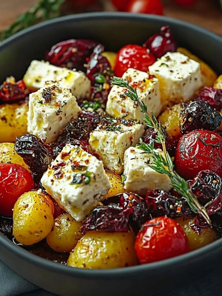 Patatas al horno con queso feta cremoso
