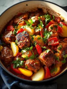 Delicioso solomillo al estilo caribeño dutch oven