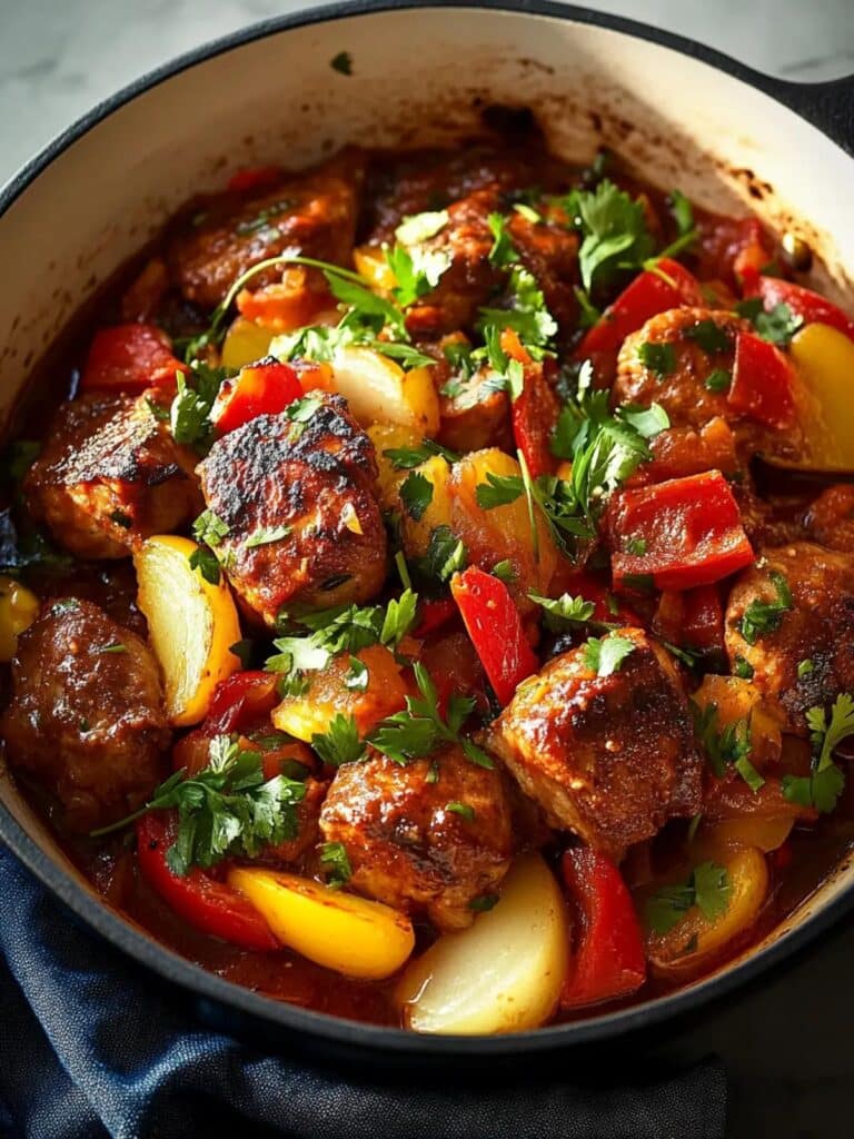 Delicioso solomillo al estilo caribeño dutch oven