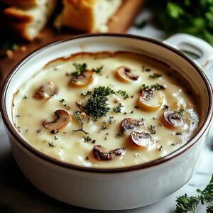 Sopa de requeson y champinones cremosa
