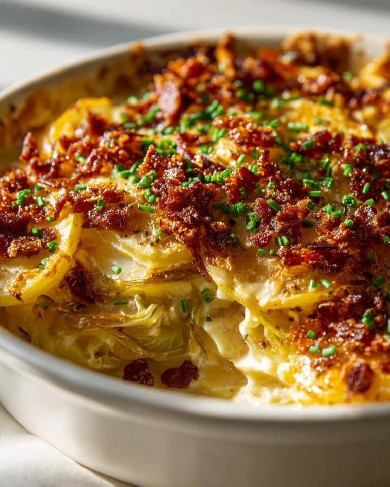 Gratinado de patata puerro y carne bacon