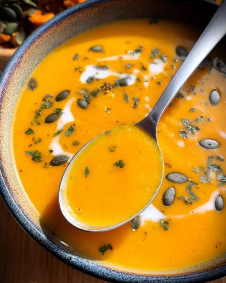 Crema de calabaza con coco y jengibre