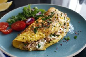 Omelet de atún y feta