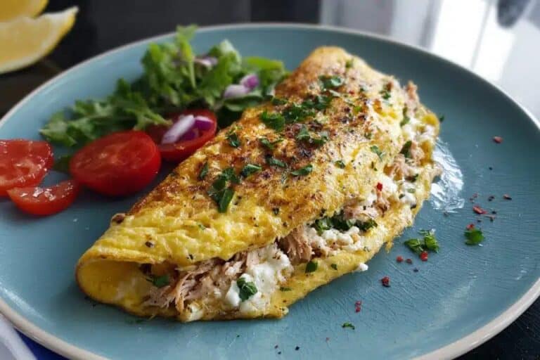 Omelet de atun y feta rapido facil