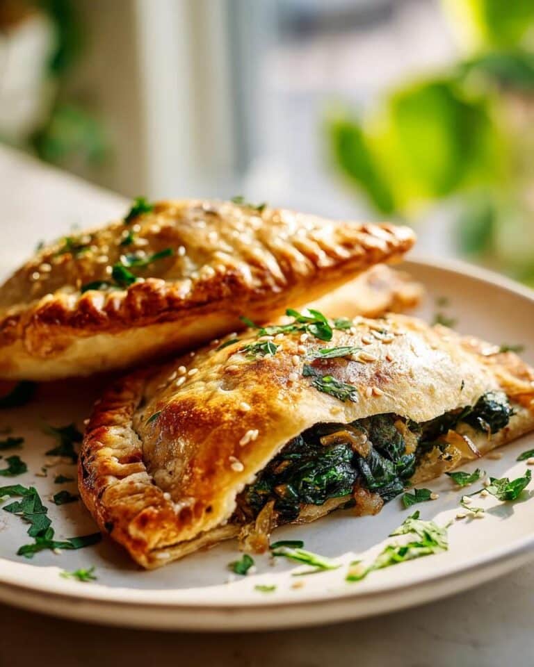 Empanadas veganas de espinaca y cebolla crujientes