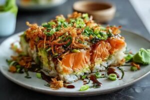 Cazuela de Sushi con Salmón Teriyaki
