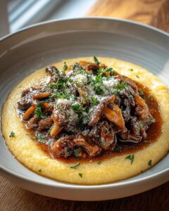 Ragout de setas con polenta cremosa