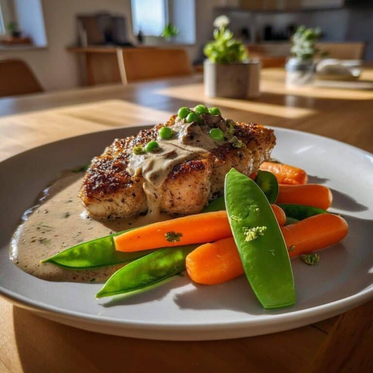 Pechuga de pollo con salsa de morillas