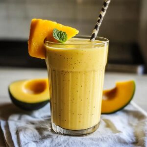 Batido cremoso de mango y naranja delicioso