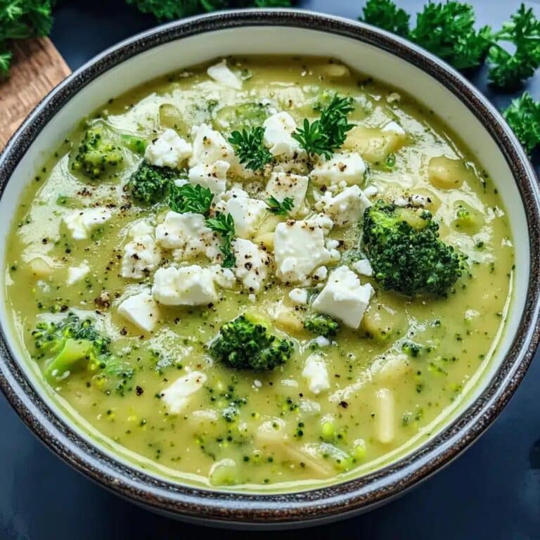 Crema de brocoli y queso feta deliciosa