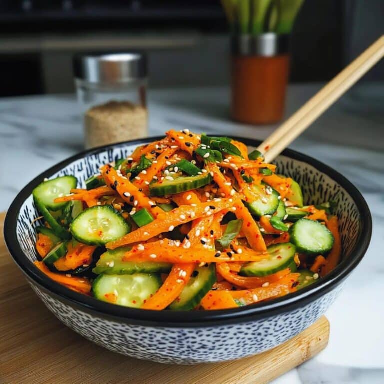 Ensalada de zanahoria y pepino muy fresca