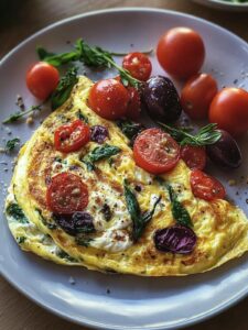 Omelet mediterráneo de verduras sano y rápido