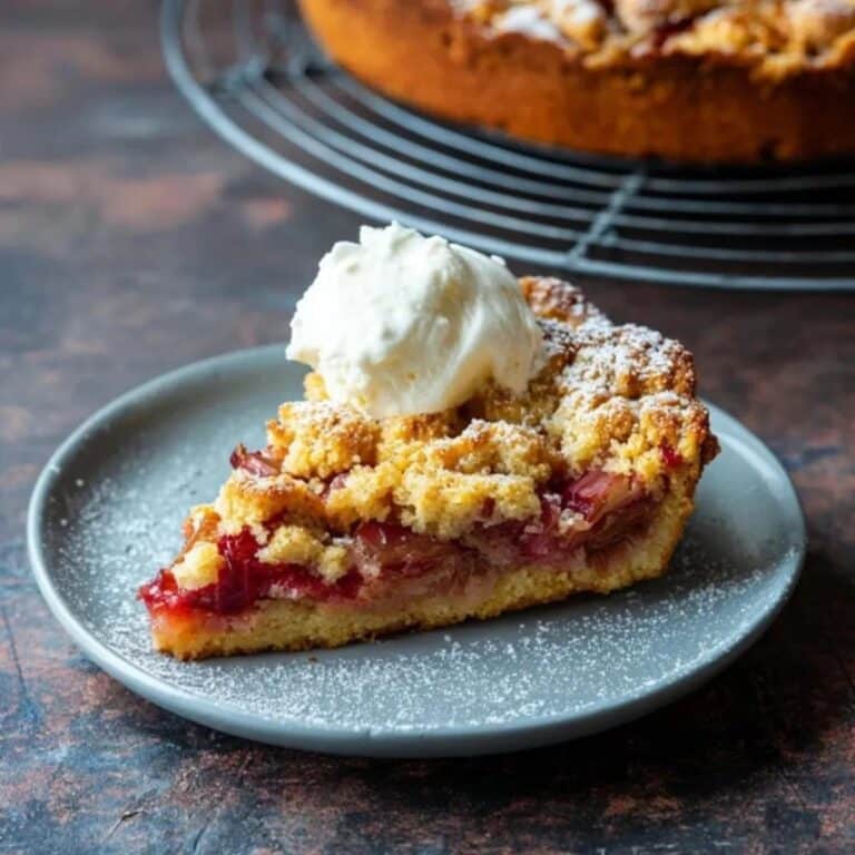 Pastel de ruibarbo rapido y delicioso