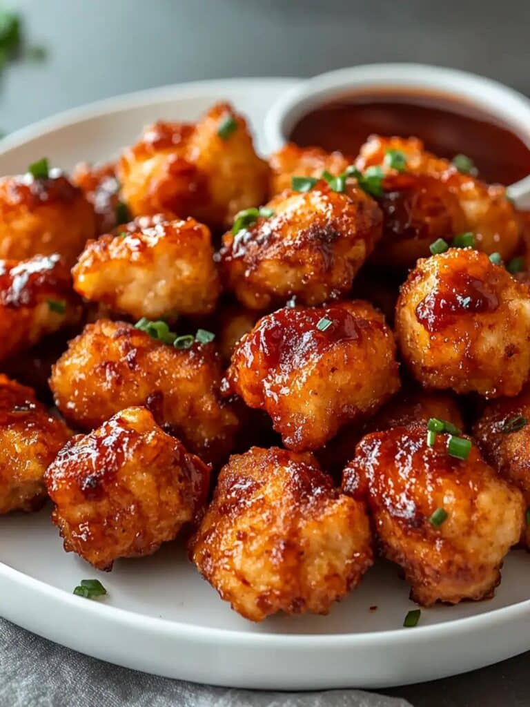 Bocados de pollo BBQ en freidora aire