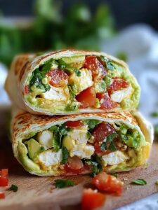 Wrap proteico de requeson y aguacate delicioso