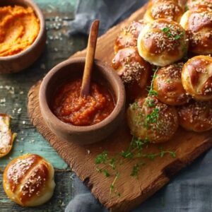 Bocaditos de pretzel con mantequilla deliciosa