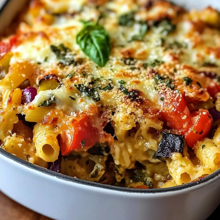 Deliciosa pasta al horno con vegetales mediterráneos