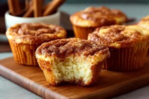 Muffins de cheesecake con canela muy cremosos