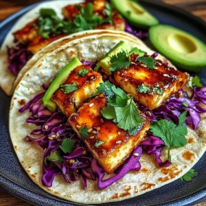 Tacos de halloumi con miel muy ricos