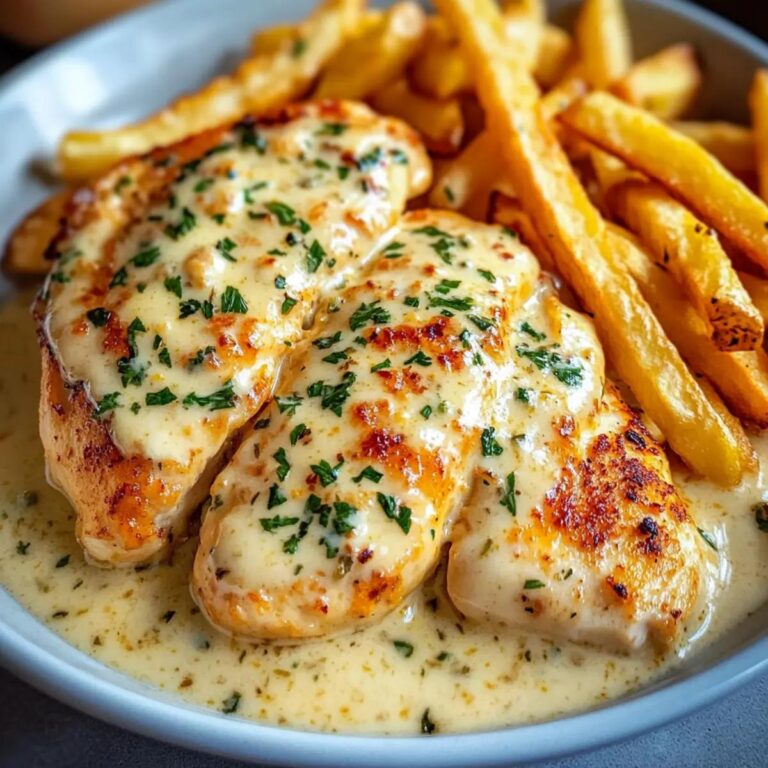 Pollo cremoso al ajo y parmesano