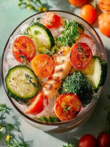 Salteado cargado de pollo y verduras