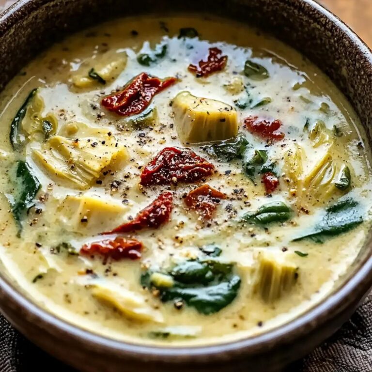 Sopa cremosa de alcachofas al limon