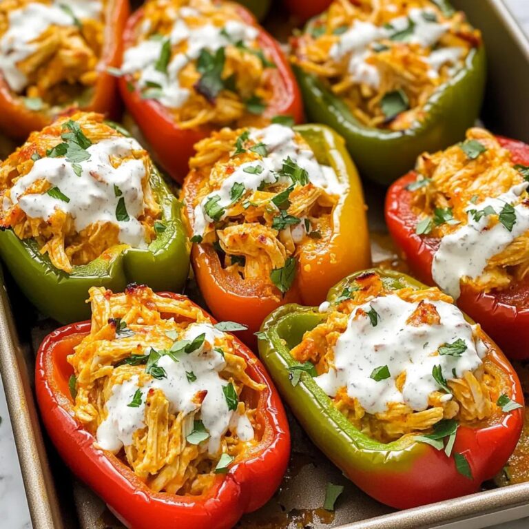 Pimientos rellenos de pollo estilo Buffalo