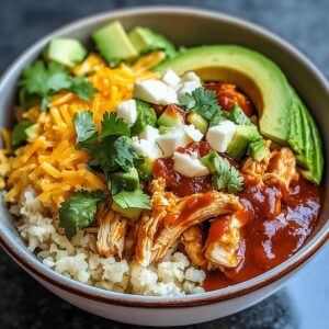 Enchiladas de pollo con arroz de coliflor