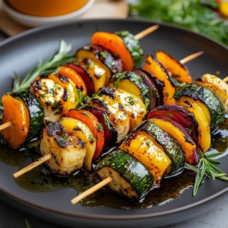 Brochetas de verduras a la parrilla deliciosas