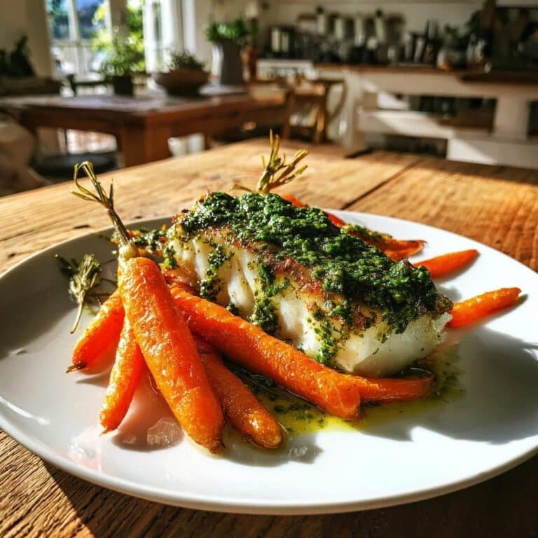 Lucioperca al horno con pesto de ajo