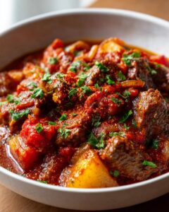 Gulasch de ternera y pimenton irresistible