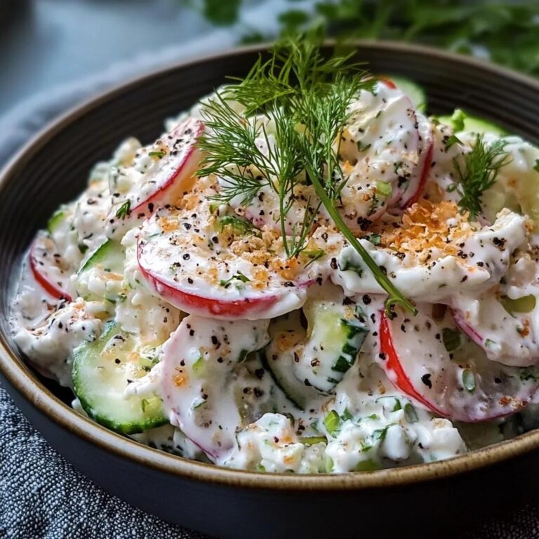 Ensalada cremosa de pepino con yogur griego