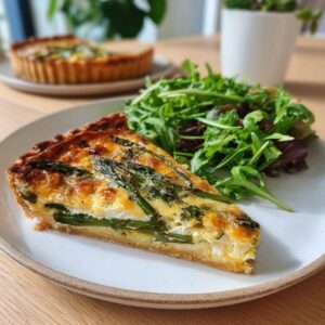 Tarta primaveral de queso cabra y hierbas