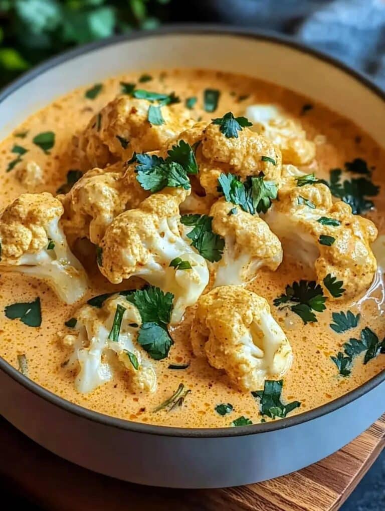 Curry de coliflor cremoso al horno delicioso