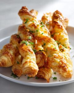 Crujientes palitos de queso con hojaldre