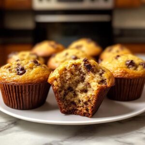 Muffins esponjosos de pan de plátano