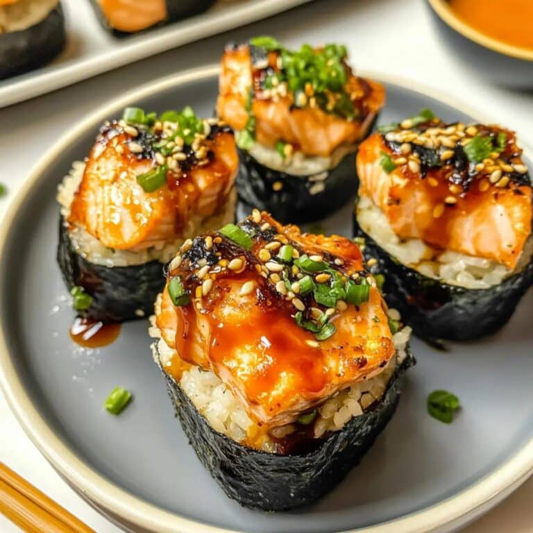 Mini tazas de sushi de salmon horneado